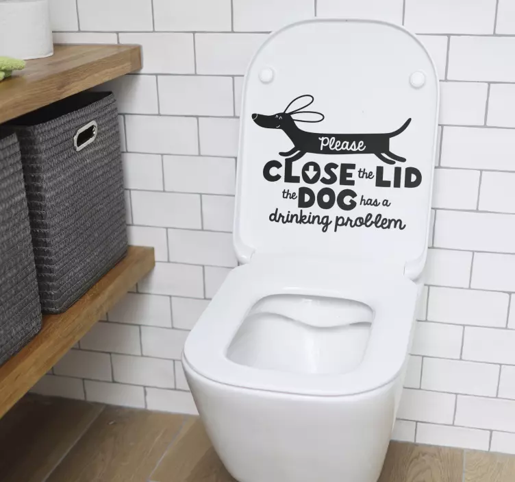 Close the lid dog pet sticker  - TenStickers