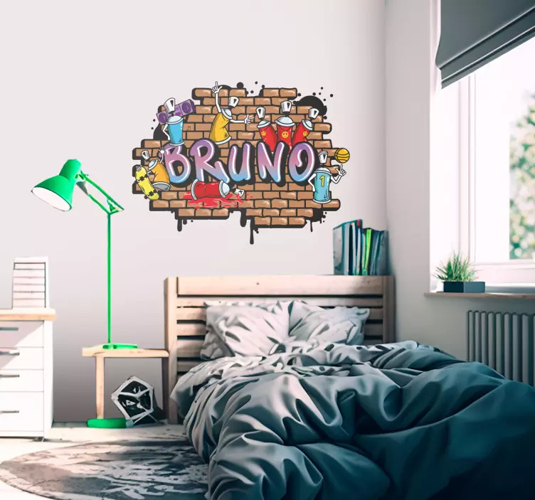 Gaffiti on brick wall urban decal - TenStickers