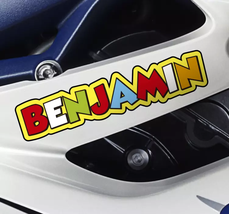 Personalised name Rossi motorbike sticker - TenStickers