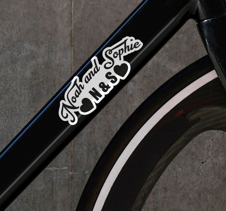 couple names bike sticker - TenStickers