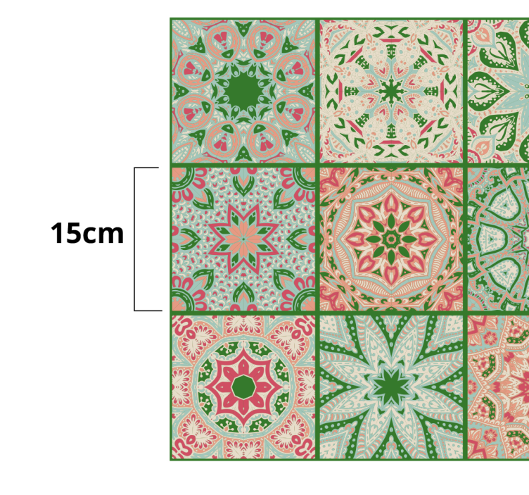 Colorful pattern tiles decoration wall sticker - TenStickers