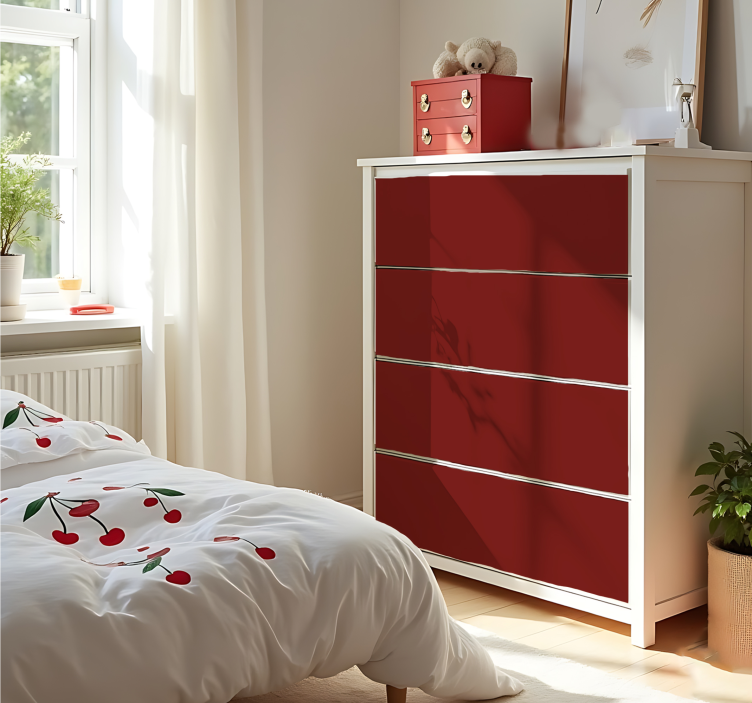 Matte Cherry Red plain sticker - TenStickers