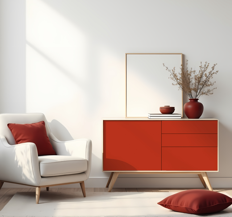 Matte Coral Red plain sticker - TenStickers