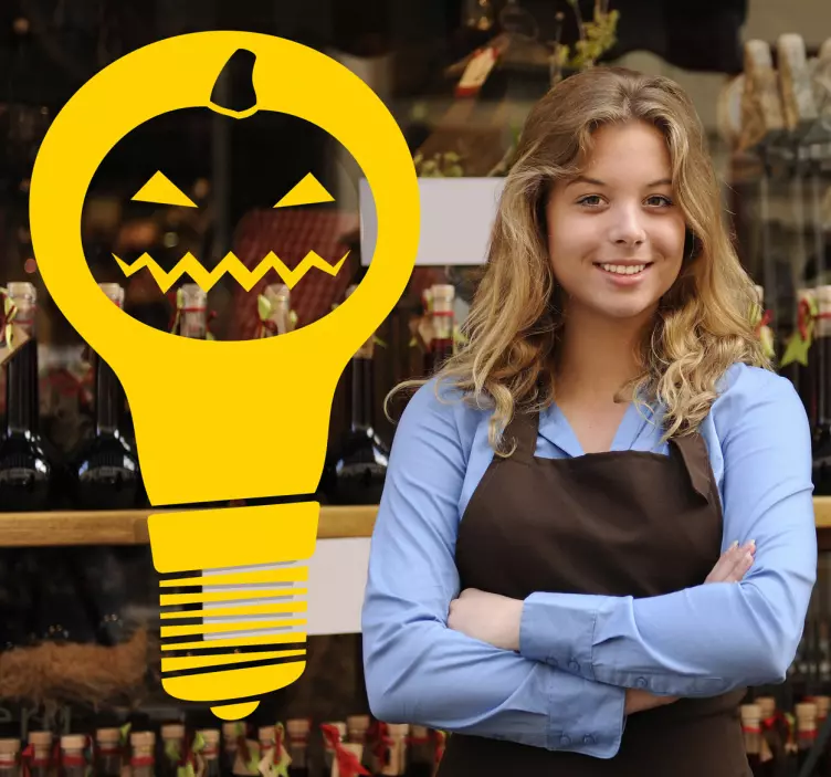 A Skull In A Lightbulb Halloween Sticker - TenStickers