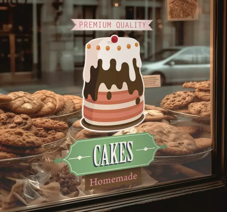 Advertising Cake Sign Decal - TenStickers