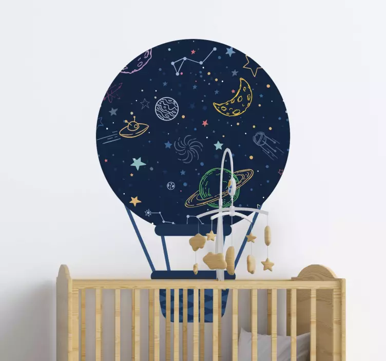 Aerial Balloon Adventure space wall sticker - TenStickers
