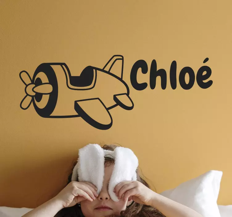 Airplane Customized Name wall stickers for kid - TenStickers
