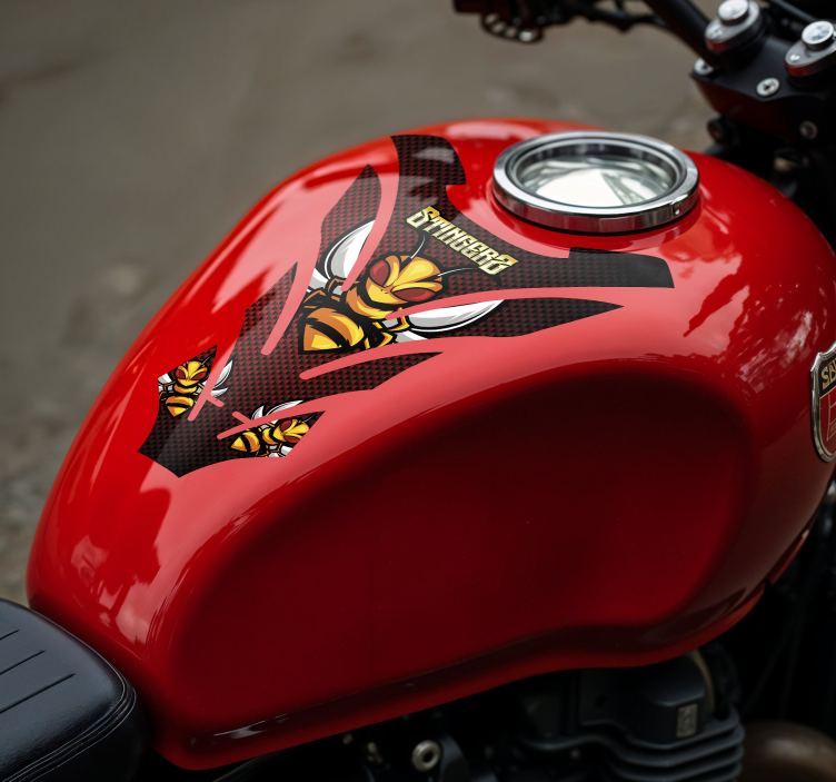 Angry bee motorcycle sticker - TenStickers