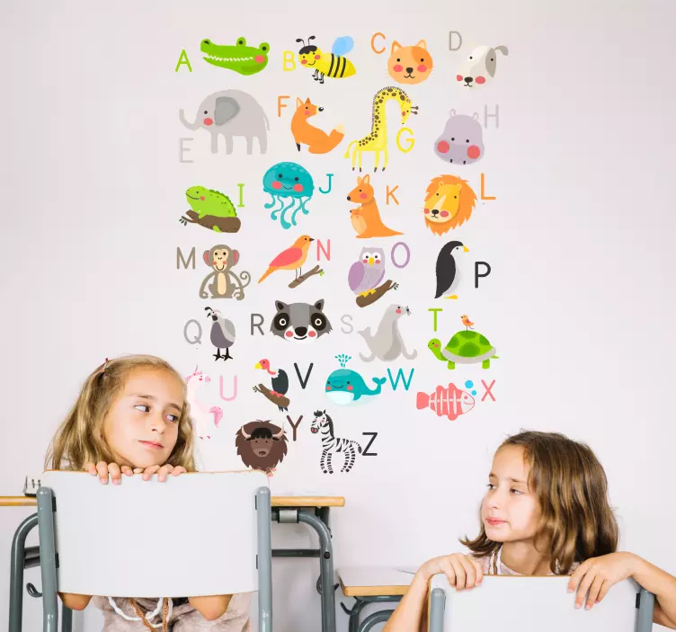 Animal Alphabet Wall Art Sticker - TenStickers