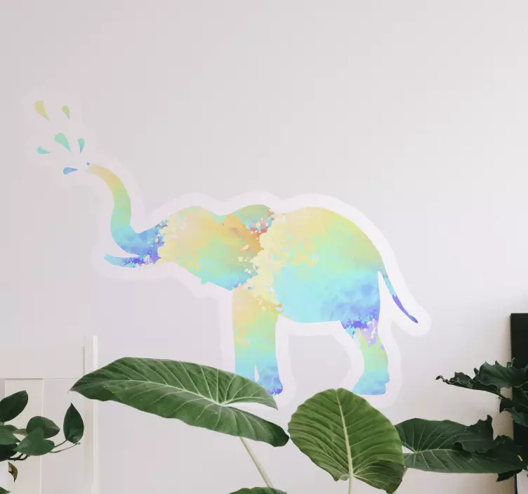 Animal sticker colorful baby elephant - TenStickers