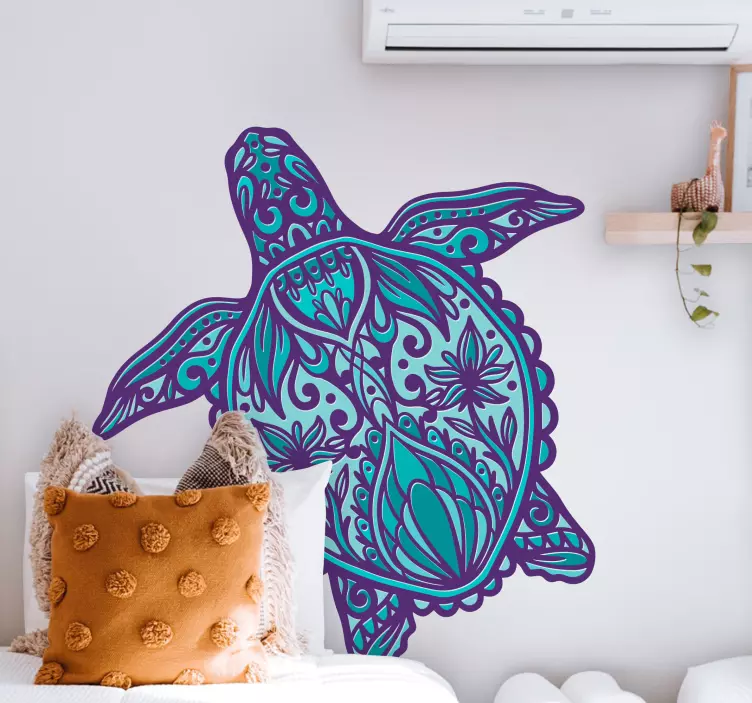 Animal sticker stylized sea turtle - TenStickers