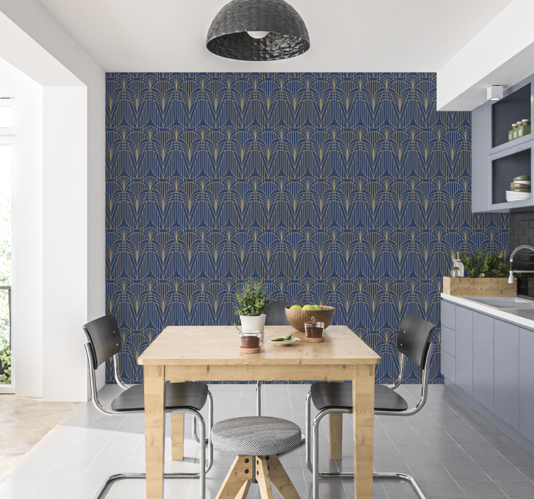 Art deco pattern with gold print sticker - TenStickers