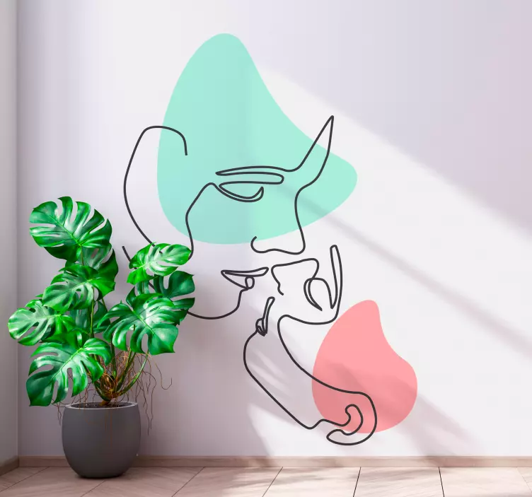 Art wall sticker minimalist line drawing - TenStickers