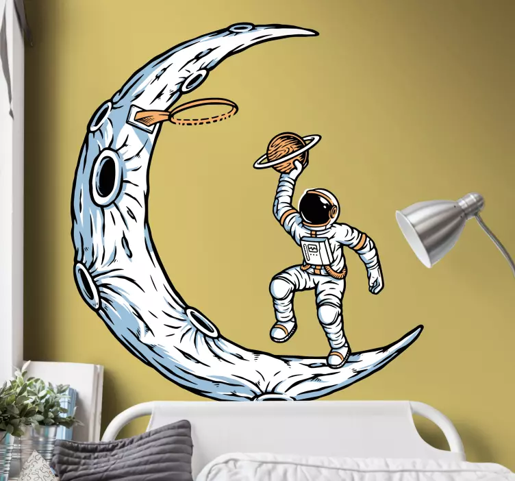 Astronaut Holding Planet space wall sticker - TenStickers
