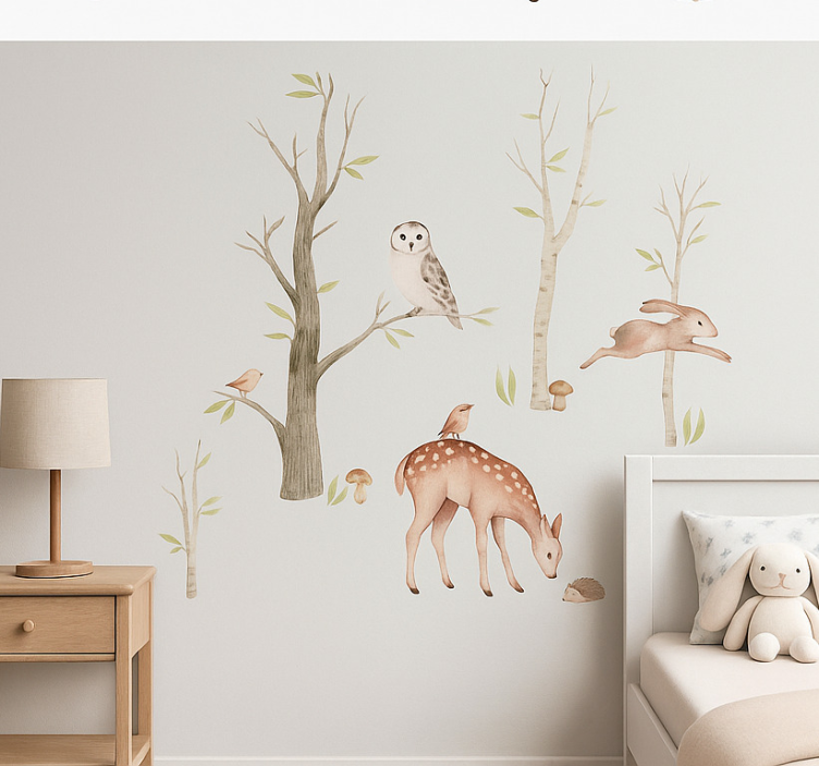 Autumn realistic forest childrens' wall stickers - TenStickers