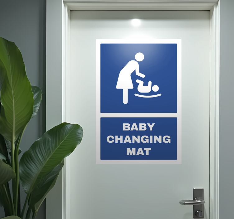 "Baby changing mat" door sticker - TenStickers
