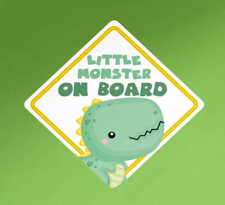 Baby on board sticker cute dino sign - TenStickers