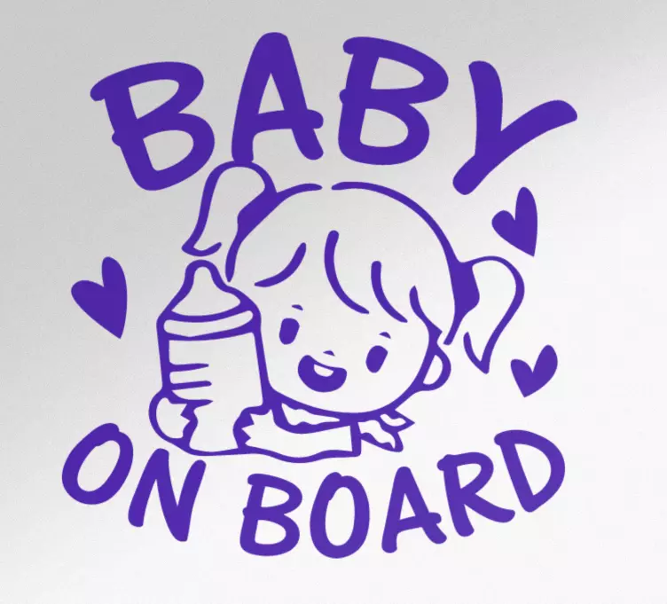 Baby on board sticker cute infant alert - TenStickers
