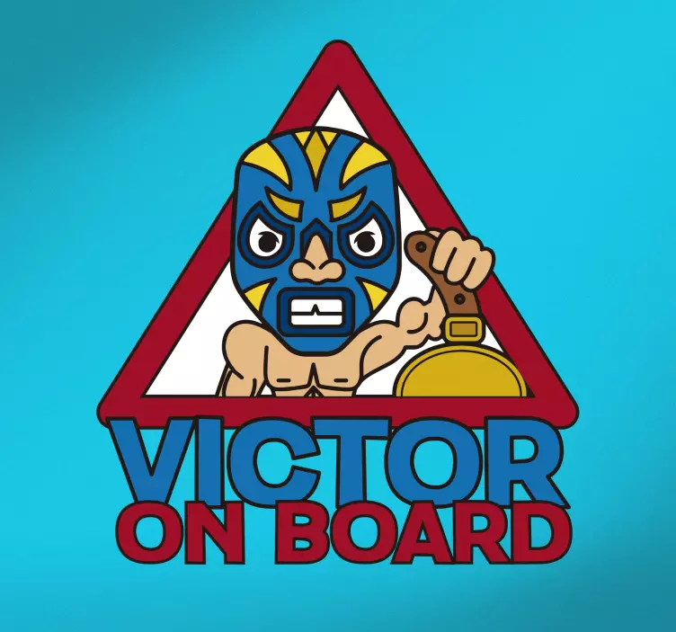 Wrestler baby on board sticker - TenStickers