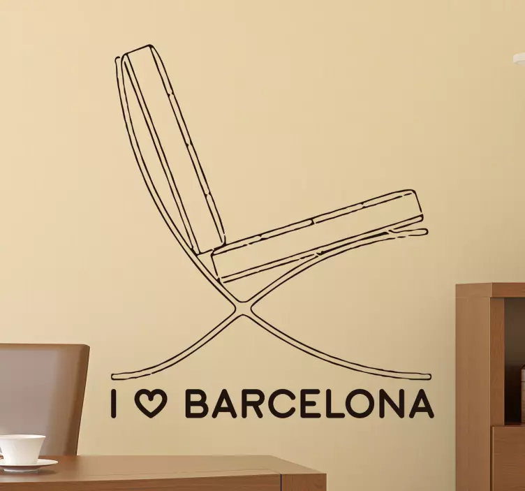 Barcelona Chair Wall Sticker - TenStickers