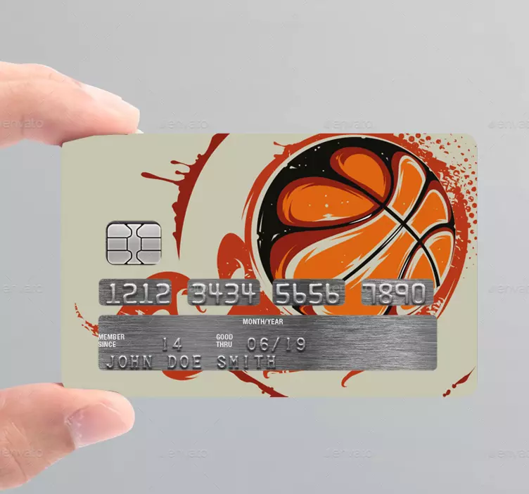 Basketball Splatter Design credit card sticker - TenStickers