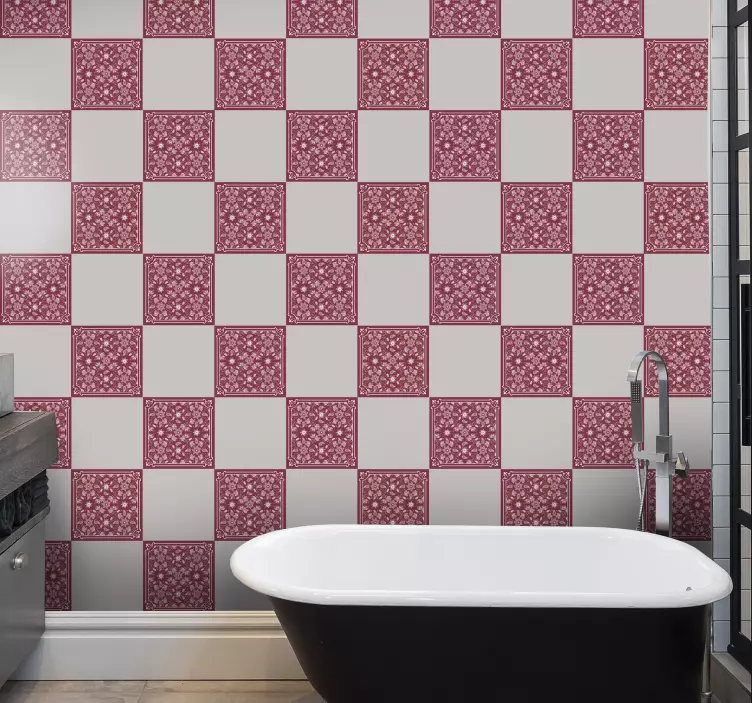 Beautiful paisley flowers  tile decal - TenStickers