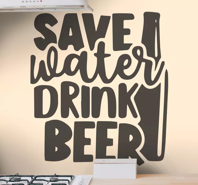 Beverage conservation message cuisine wall sticker - TenStickers