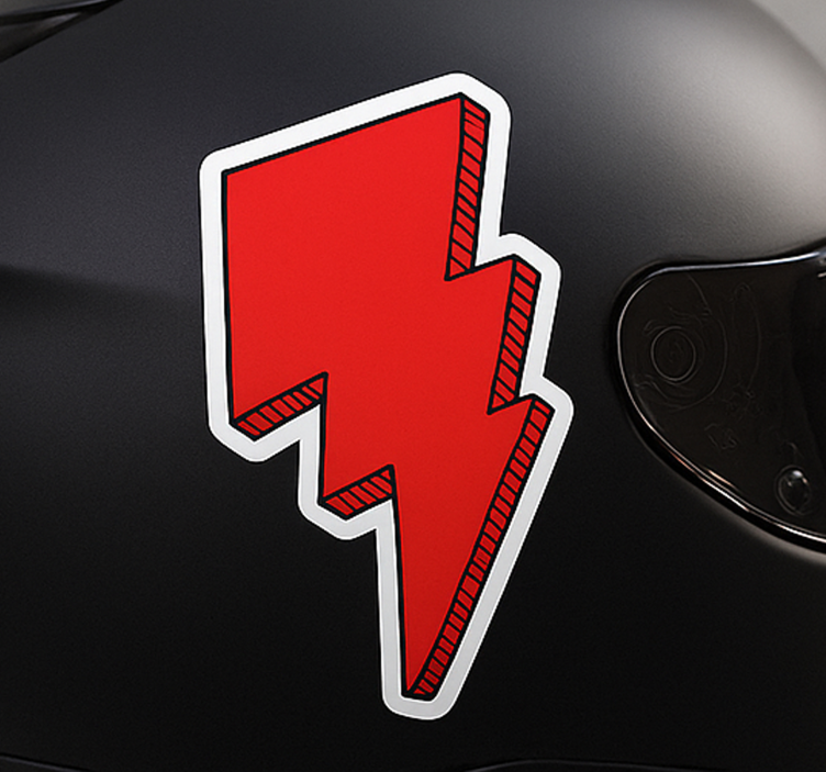 Bike sticker red lightning bolts - TenStickers