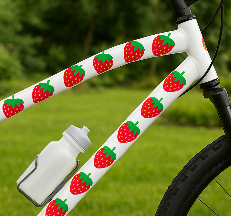 Bike sticker strawberry design - TenStickers