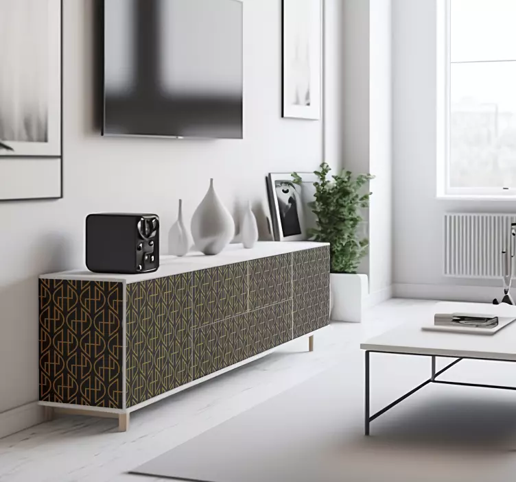 Black and golden lines furniture sticker - TenStickers