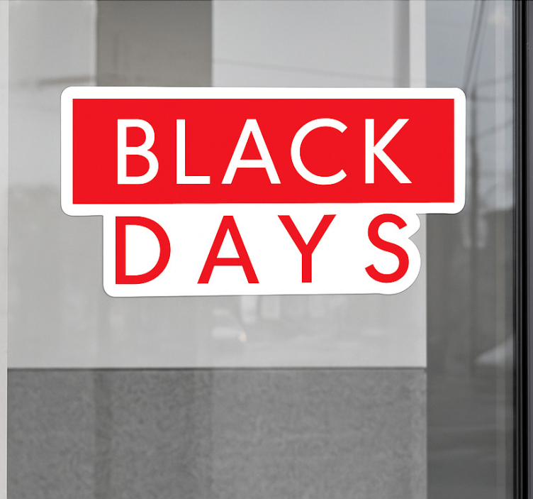 Black friday sticker red and white black days - TenStickers