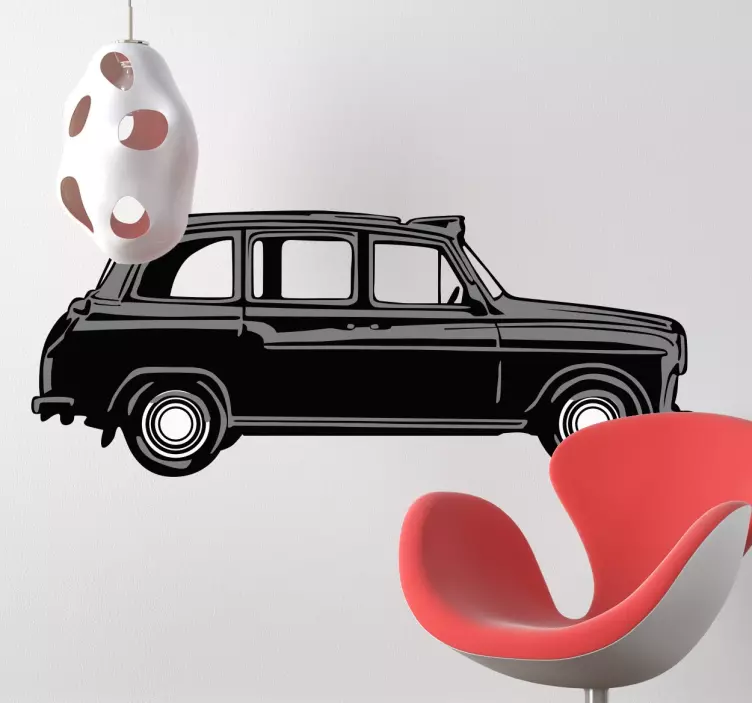 Black London Cab Sticker - TenStickers