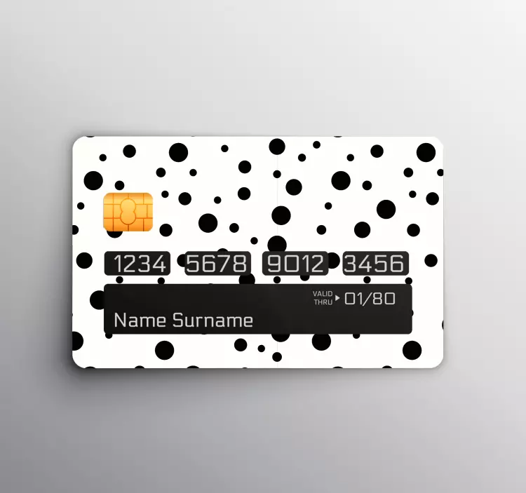 Black Polka Dot Pattern credit card sticker - TenStickers