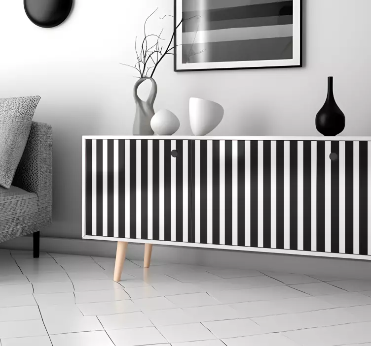 Black Stripes Furniture Decal  - TenStickers