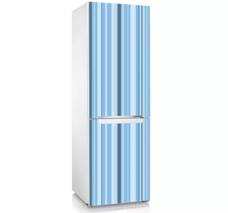Blue Striped Fridge Sticker - TenStickers