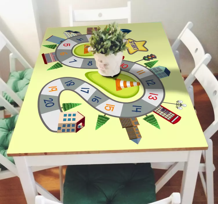 Board game city furniture sticker - TenStickers
