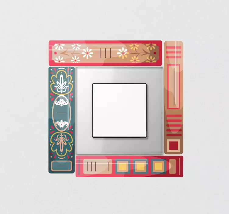 Book themed design light switch sticker - TenStickers