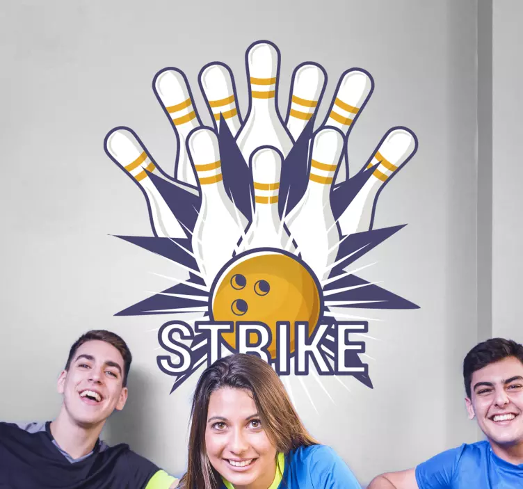 BOWLING STRIKE CELEBRATION sports wall sticker - TenStickers