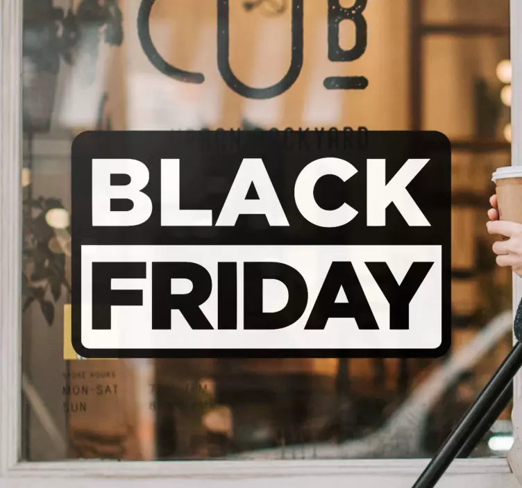 Boxed black and white shop window decal - TenStickers