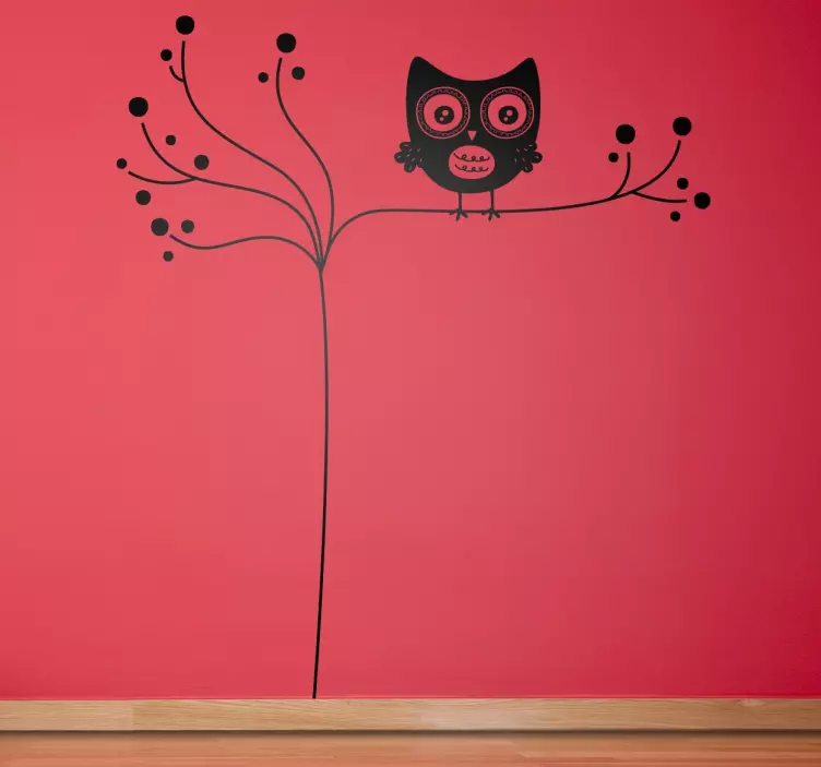 Branch Owl Wall Sticker - TenStickers