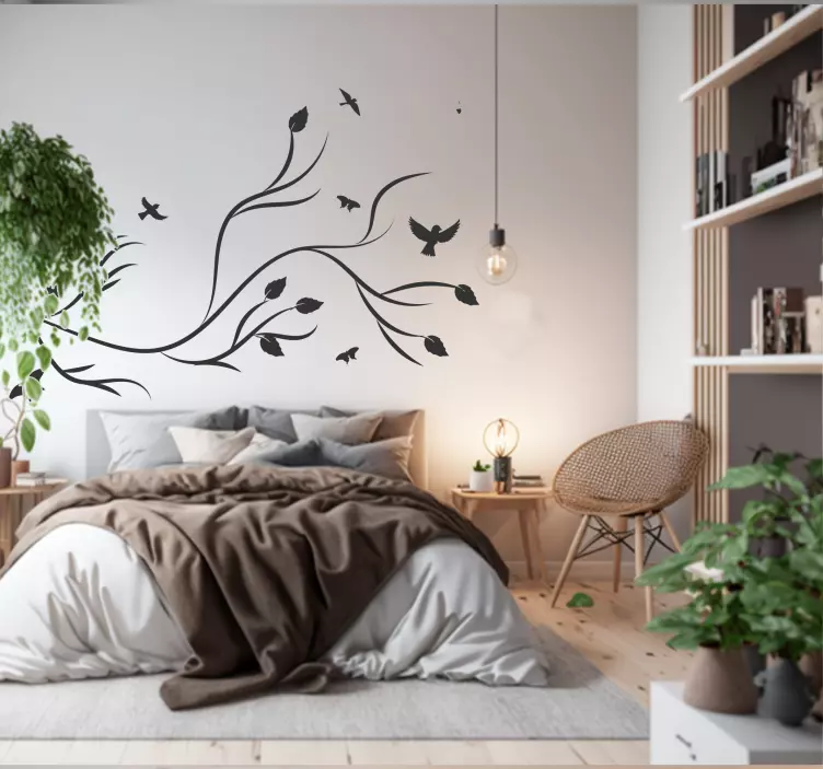 Branch with Birds tree wall decal - TenStickers