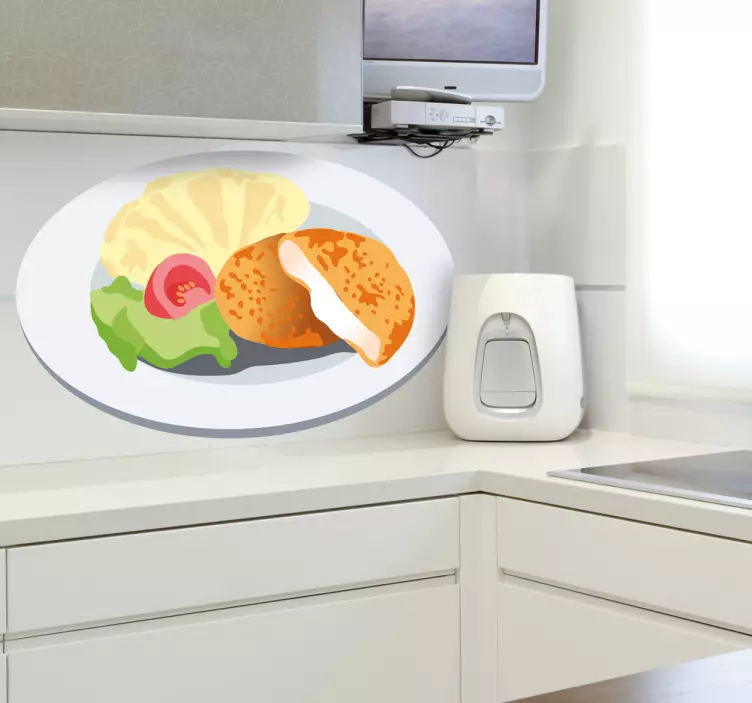 Breaded Fish Dish Decal - TenStickers