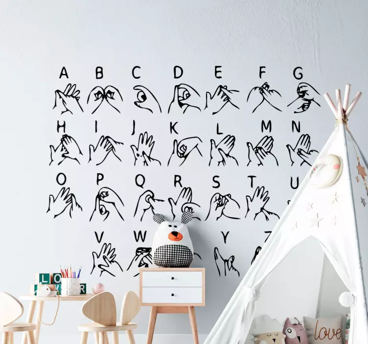 British Sign language chart alphabet sticker - TenStickers