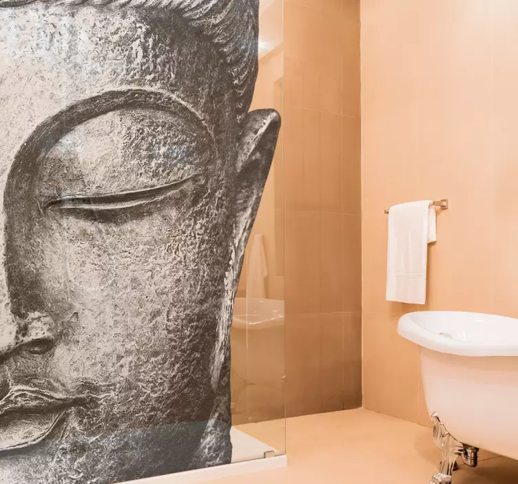 Buddha statue shower screen sticker - TenStickers