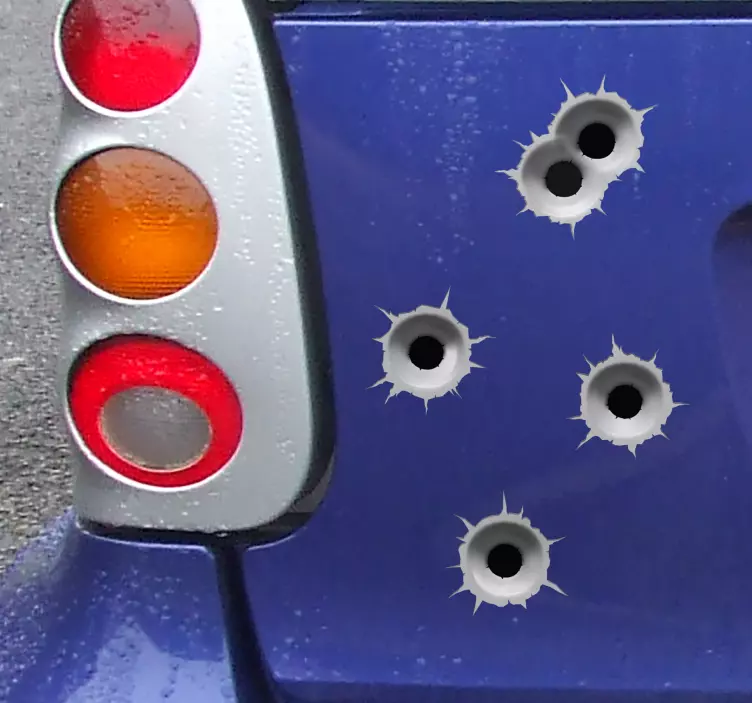 Bullet holes effect car sticker - TenStickers