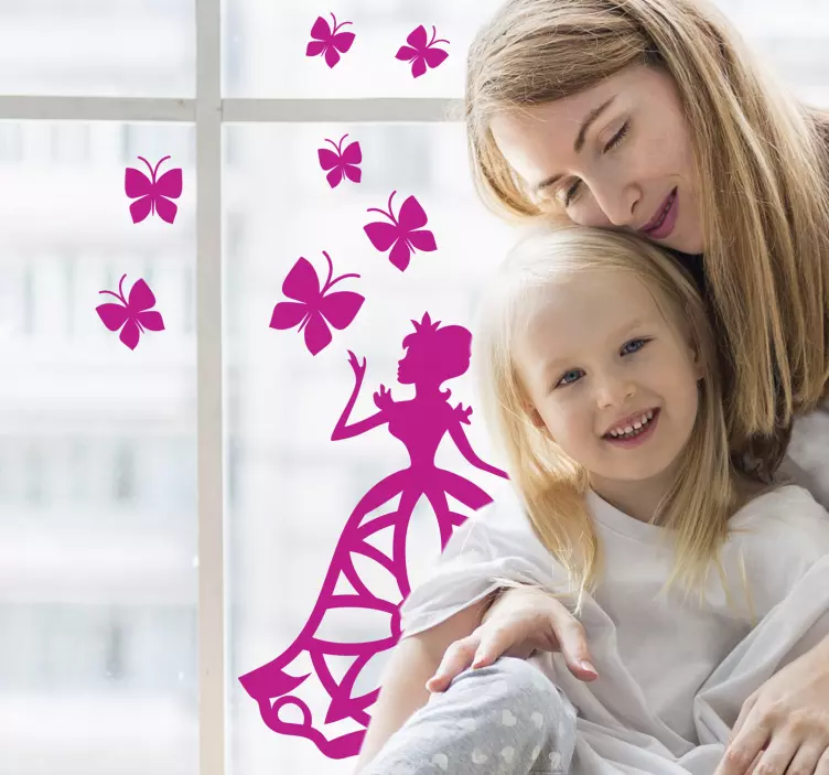 Set of butterfly decoration on window fairy sticker - TenStickers