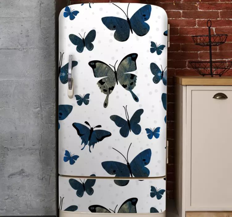 Butterfly patterned fridge sticker - TenStickers