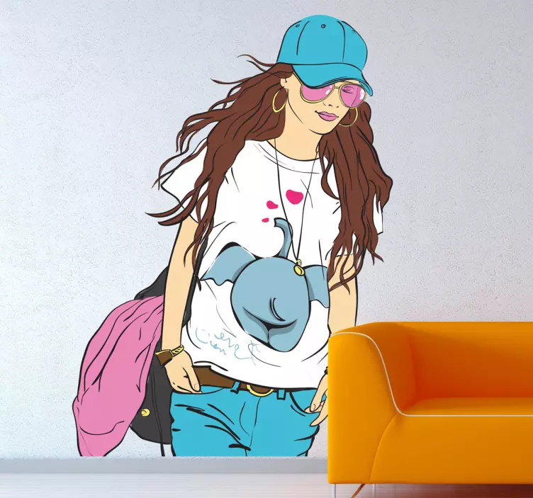 Casual and Chic Lady Wall Sticker - TenStickers