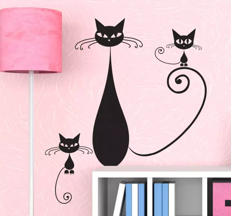 Cat Family Kids wall Sticker - TenStickers