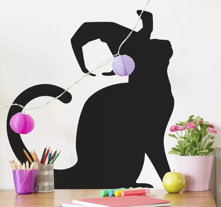 cat with witch hat halloween sticker - TenStickers